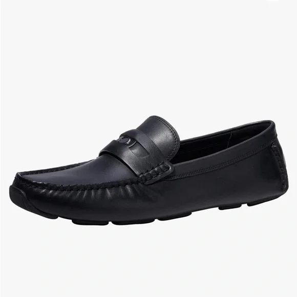 COACH Men’s C Coin Leather Driver Loafer, Black. New - Picture 6 of 8